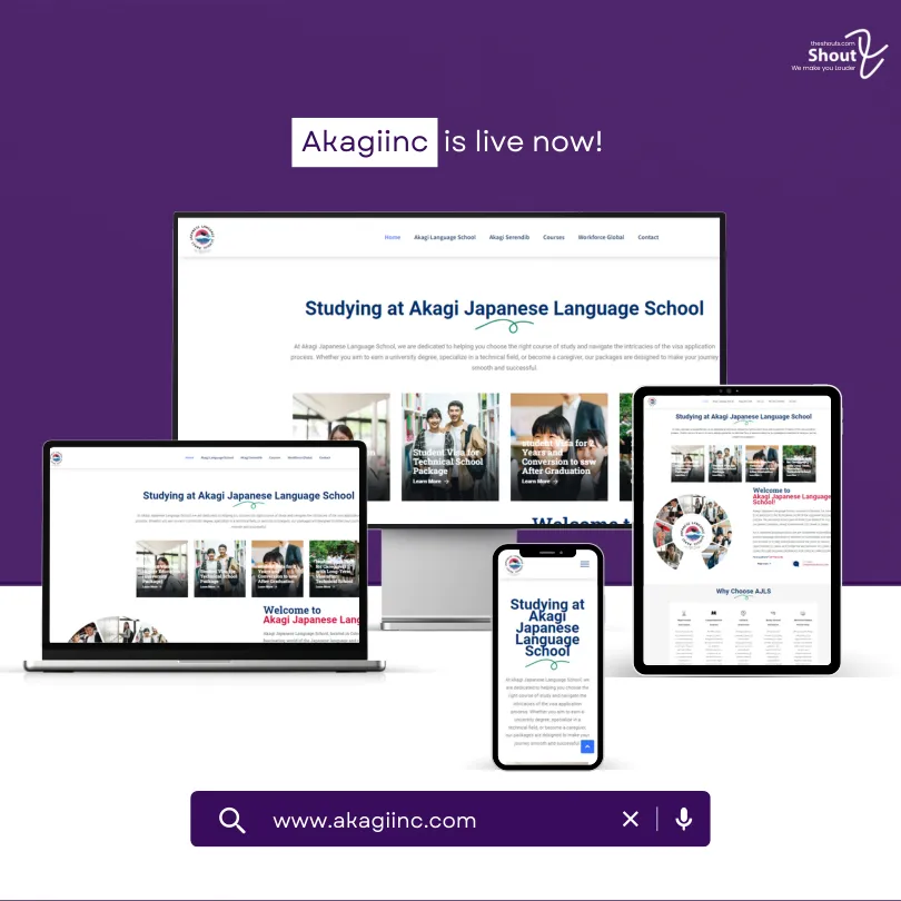 Akagi website project artwork from the ShoutX portfolio