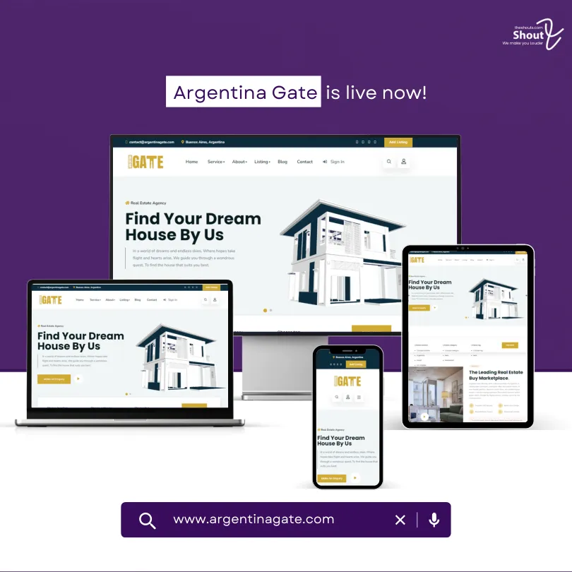 Argentina Gate website project artwork from the ShoutX portfolio