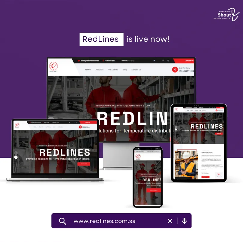 RedLines website project artwork from the ShoutX portfolio